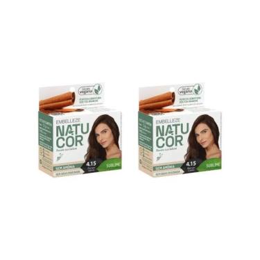 Imagem de Coloraçao Natucor 4.15 Marrom Canela-Kit C/2Un
