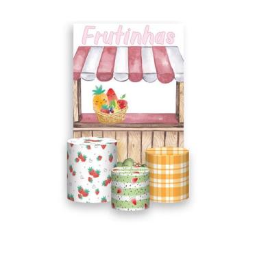 Imagem de Painel De Festa Vertical 1,50 x 2,20 + Trio De Capas Cilindro - Cesta 