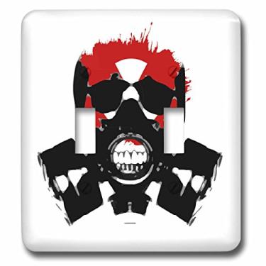 Imagem de 3dRose lsp_254315_2 Caveira Vermelha com Máscara de Gás e Óculos de Sol Militar Angry Bad - Interruptor Duplo