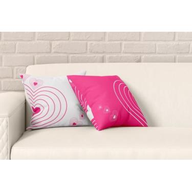 Imagem de Kit 2 Almofadas Com Enchimento Dupla Coração Pink - Core Decore
