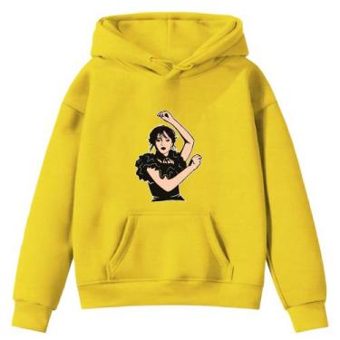 Imagem de Moletom Infantil Wandinha Net Flix Boneca Desenho Infância Bolso Cangu