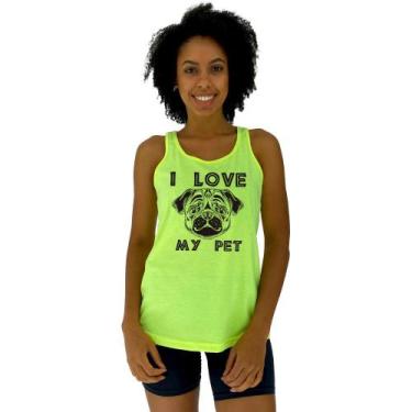 Imagem de Regata Feminina Recorte Nadador MXD Conceito I Love My Pet, GG, Amarel