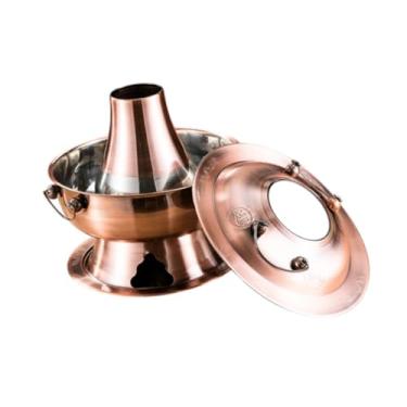 Imagem de Qianly Copper Hot Pot Fogão de Cobre Chafing Prato Panela de Sopa de aço Inoxidável Panela Shabu Shabu Pote para Festas Buffets Comerciais, Violeta 30cm