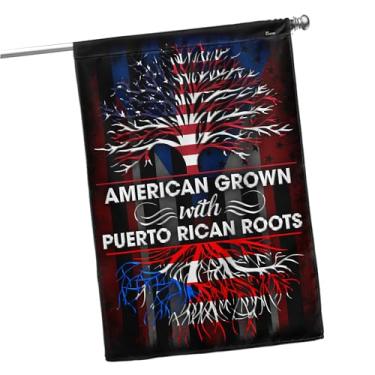 Imagem de Bandeiras de Porto Rico, decorações de bandeira de raízes porto-riquenhas cultivadas nos EUA - bandeira de casa 76 x 101 cm, decorações para casa, exterior - bandeiras de Porto Rico, dupla face, bandeira de lona resistente para uso interno e externo