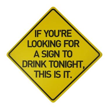 Imagem de BTHUKO Placa To Drink Tonight, 30,5 cm x 30,5 cm Placa de lata engraçada Man Cave Home Bar Decor