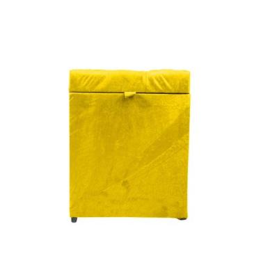 Imagem de Puff baú quadrado 1 lugar 36x36 cm amarelo - NEGROMONTE STORE