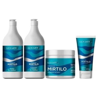 Imagem de Kit Extrato de Mirtilo Shampoo 1 Litro + Condicionador 1 Litro + Másca