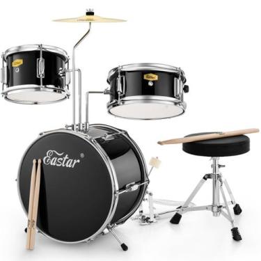 Imagem de Conjunto de Bateria Infantil Eastar 14" - 3 Peças - Preto
