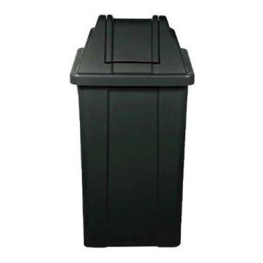 Imagem de Cesto Lixeira Quadrado Com Tampa Vai-vem 100l - JSN, Preto