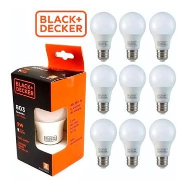 Imagem de Kit 10 Lâmpada Led Bulbo 9w E27 Branca Black Decker Bivolt - Black+Dec
