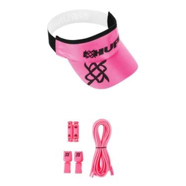 Imagem de Kit 1 Viseira de Corrida e 1 Cadarço Elástico HUPI Pink, Rosa