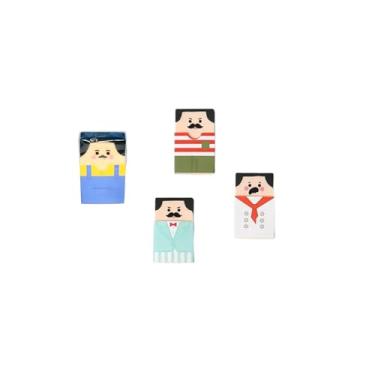 Imagem de Kit 4 Borracha Escolar Homem Careca Calvo Fofo Criativa Calvinho Borrachas Carequinha