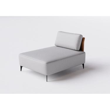 Imagem de Sofá Dream Box Moderno Chaise 80cm Cinza com Courino Terracota - Rede Móveis