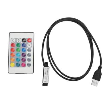 Imagem de RGB LED Light Strip, 24 Key Mini USB Remote Controller para Luzes Decorativas, Lavadoras de Parede, 5V Com Controle Infravermelho (Comprimento da linha 1 metro)
