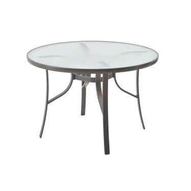 Imagem de Mesa Tampo Vidro Macaé Outdoor Rivatti Amendoa