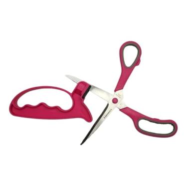 Imagem de Tesoura Multiuso Costura Cabo Emborrachado 21cm + Amolador Integrado – Corte Preciso e Confortável Cabo Emborrachado Ergonômico, Esta Tesoura Oferece Cortes Precisos E Um Manuseio Confortável