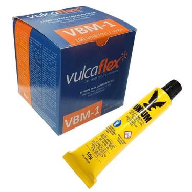 Imagem de Kit Reparo Selante Vulcaflex A Frio Cx-100 Un + Cola Bike Câmara