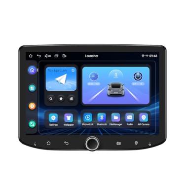 Imagem de Joying Estéreo automotivo Android 13 Double Din com Carplay e Android Auto, rádio veicular de 8 polegadas 1280 x 800p unidade principal de 8 GB + 128 GB com Bluetooth, botão de volume, link espelhado