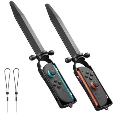 Imagem de FUNDIARY Lighted Game Sword for The Legend of Zelda: Sky Sword HD, Ergonomics Sword Controller Compatible with Nintendo Switch 2, Sword Handle Grip for Switch 2 Joycon Enhance Gaming Experience- Black