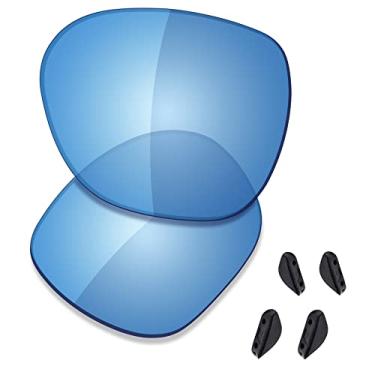 Imagem de SAUCER Lentes de reposição premium e protetores de nariz para Oakley Overtime OO9167 | Overtime Low Bridge Fit OO9210 Óculos de sol High Defense - HD Ocean Polarizado