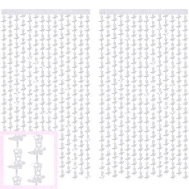 Imagem de MEMOVAN Fetti Cowgirl Boot Iridescente Foil Cortina Conjunto de 2 Últimas Cortinas Rodeio Folha Prata Franja Decorações Festa de Solteira Último Rodeio Pano de Fundo Nashville Vaca Rodeio Espaço