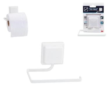 Imagem de Suporte Papel Higiênico Parede Adesivo 3m Aço Sem Furos Luxo - Arthi, 