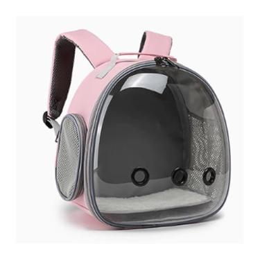 Imagem de Gaiola de pássaro, papagaio, passeio, ombro duplo, bolsa de pássaro, respirável, transparente, gaiola de pássaro, bolsa de viagem, gaiola de voo (rosa)