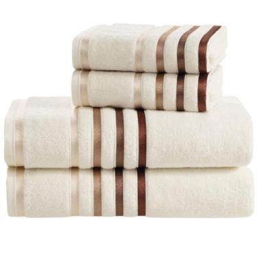 Imagem de Jogo Toalha de Banho Karsten Gigante Fio Penteado 4 Peças, Ivory 1112-