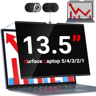 Imagem de ZOEGAA Tela de privacidade Surface Laptop 13.5, capa de câmera deslizante antiluz azul, tela magnética de privacidade compatível com laptop Microsoft Surface de 13,5 polegadas 6/5/4/3/2/1 protetor de