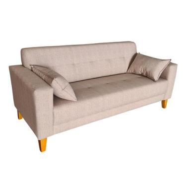 Imagem de Sofá  Gianni Tecido Acquablock Pé Trapézio Claro  160cm - 4R Estofados