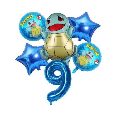 Imagem de Conjunto De Balões De Aniversário Pokémon Pikachu Squirtle Charmander 