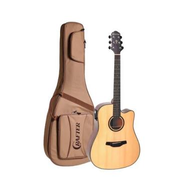 Imagem de Violão Crafter HD-250CE/N Folk Cutaway PL-T NV Gold e Bag, Natural