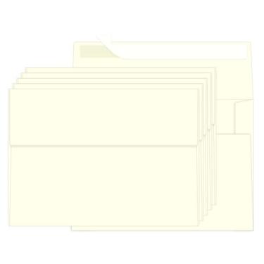 Imagem de Ouzoustate 100 pacotes de envelopes creme, 100 x 15 cm para cartão de convite, envelopes pequenos A6 para festa de casamento, aniversário, chá de bebê
