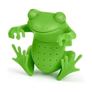 Imagem de Genuine Fred, Infusor de chá de silicone reutilizável de sapo, verde, presente divertido para amantes de chá, utensílio de cozinha inteligente