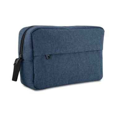 Imagem de Nécessaire De 3 Litros Para o Dia a Dia e Treinos em Poliéster 300D, Estojo de Toilette com Compartimento Frontal Com Alça Para Transporte e Zíper Compartimentos (Azul)