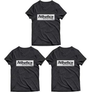 Imagem de Kit 3X Camiseta Masculina - Atlhetica Nutrition Cinza G - Atlhetica Nutrition-Masculino