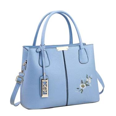 Imagem de Bolsas femininas - Grande Capacidade, Alça de Mão e Ombro, Prática para Dia a Dia (Azul-claro)