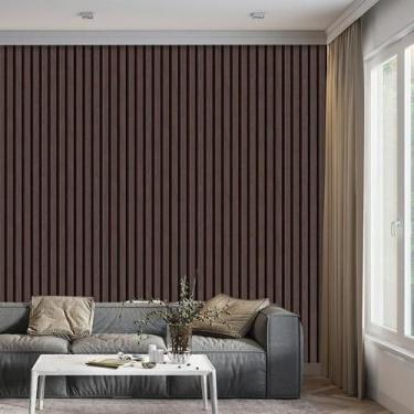 Imagem de Papel De Parede Ripas De Cerejeira Marrom Adesivo Lavavel - LRP