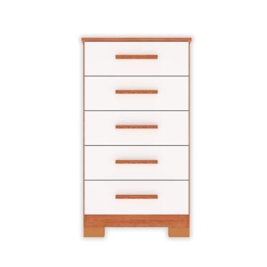 Imagem de Cômoda com 5 Gavetas e Pés de Plástico Ideal para Quarto ou Escritório (Freijo/OFF)