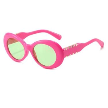 Imagem de HPIRME Óculos de sol vintage femininos, armação uv400, degradê feminino (rosa, vermelho e verde)