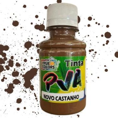 Imagem de Tinta Pva Fosca 100ml True Colors - Cores Quentes, CASTANHO - 7151