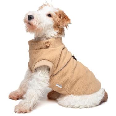 Imagem de Suéter de lã para filhotes, casaco quente de lã para cães com anel D, casaco de inverno para cães pequenos, roupas para cães pequenos, Chihuahua Yorkie, menino ou menina, marrom claro GG