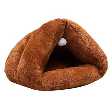 Imagem de Ninho Macio Quente para Gato Cachorro Cama Caverna Casa Sacola de Dormir Tapete Colchão Pets e Confortável Inverno com Algodão PP Veludo Ártico Conforto Privacidade Lavável à Máquina