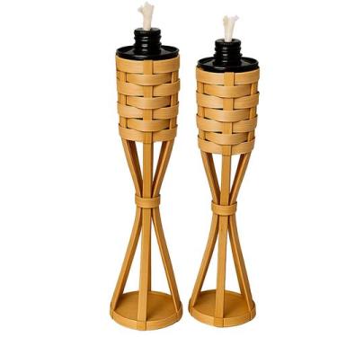 Imagem de kit 2 a 4 Tochas de Bambu são João festa junina acampamento decoração 