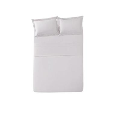 Imagem de Jogo de Cama Queen Döhler Marie 300 Fios 4 Peças, Cinza Claro