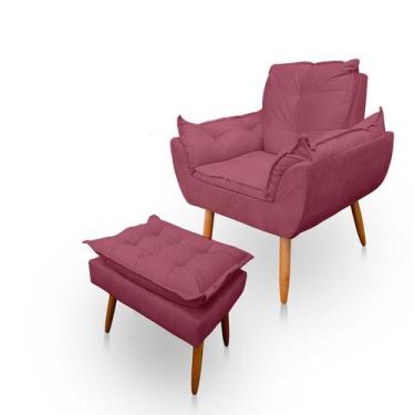 Imagem de Poltrona Opala com Puff Opala para Sala e Quarto Suede - LH Decor - Lo