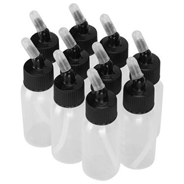 Imagem de Alomejor Frasco de Lavagem, 10pcs Frascos de Aerógrafo de 30ml para Pistolas de Pulverização de Dupla Ação, Recipientes de Tinta Transparentes Com Tampas de Ventilação para Pintura de
