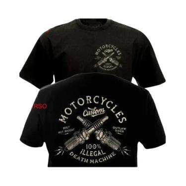 Imagem de Camiseta Masculina Vintage Personalizada De Motocicleta Chopper Bobber