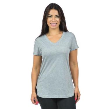 Imagem de Mullet Gola V Blusa Feminina Blusinha Tapa Bumbum - Vesttuario, Cinza 