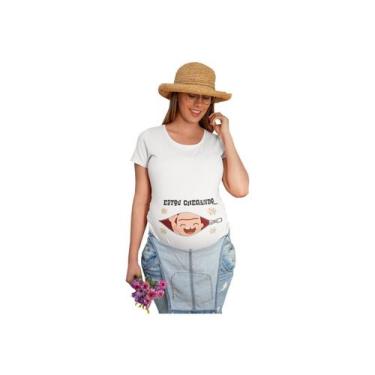 Imagem de Bata Gestante Estou Chegando Grávida Bebê Festa Junina Branca - Del Fr